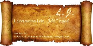 Lintscheidt József névjegykártya